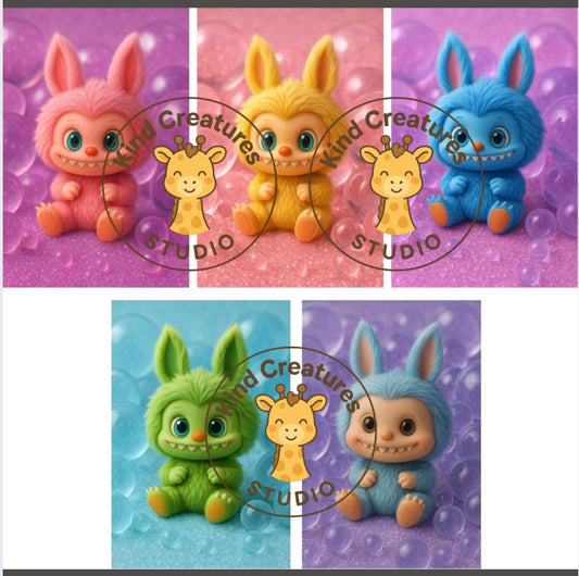 5-Pack Labubu 3D iPhone Wallpaper - Magical Bubbleland (Digital Download)